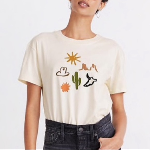 Madewell Tops - Madewell In the Desert Graphic Easy Crop Tee